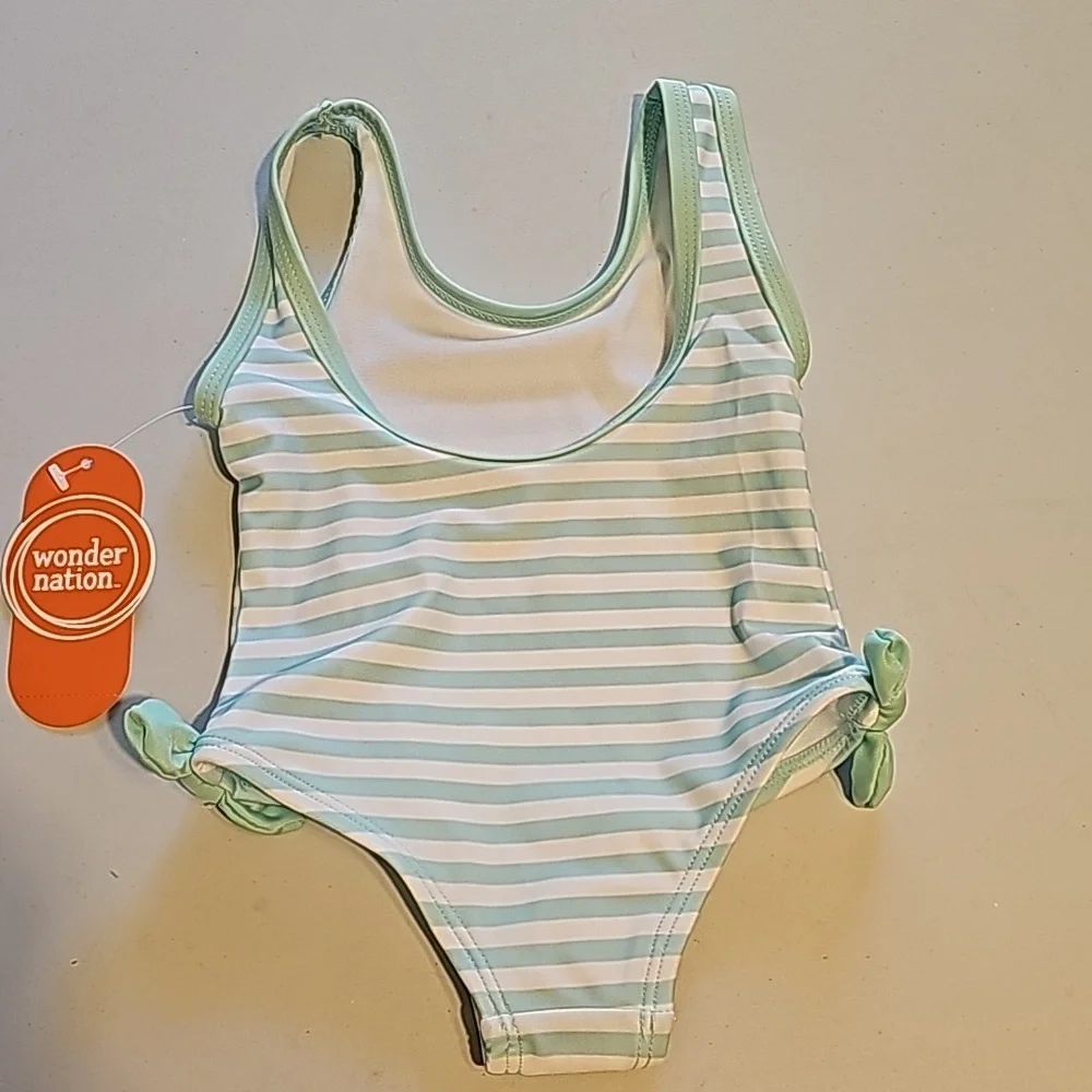 Wonder Nation Baby Girls Swimsuits Coverup ‎ Size 12 m